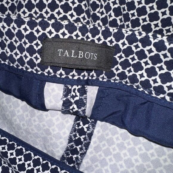 Talbots Women’s Chatham Ankle Zip Printed Pants Blue Size 4 - Picture 4 of 6